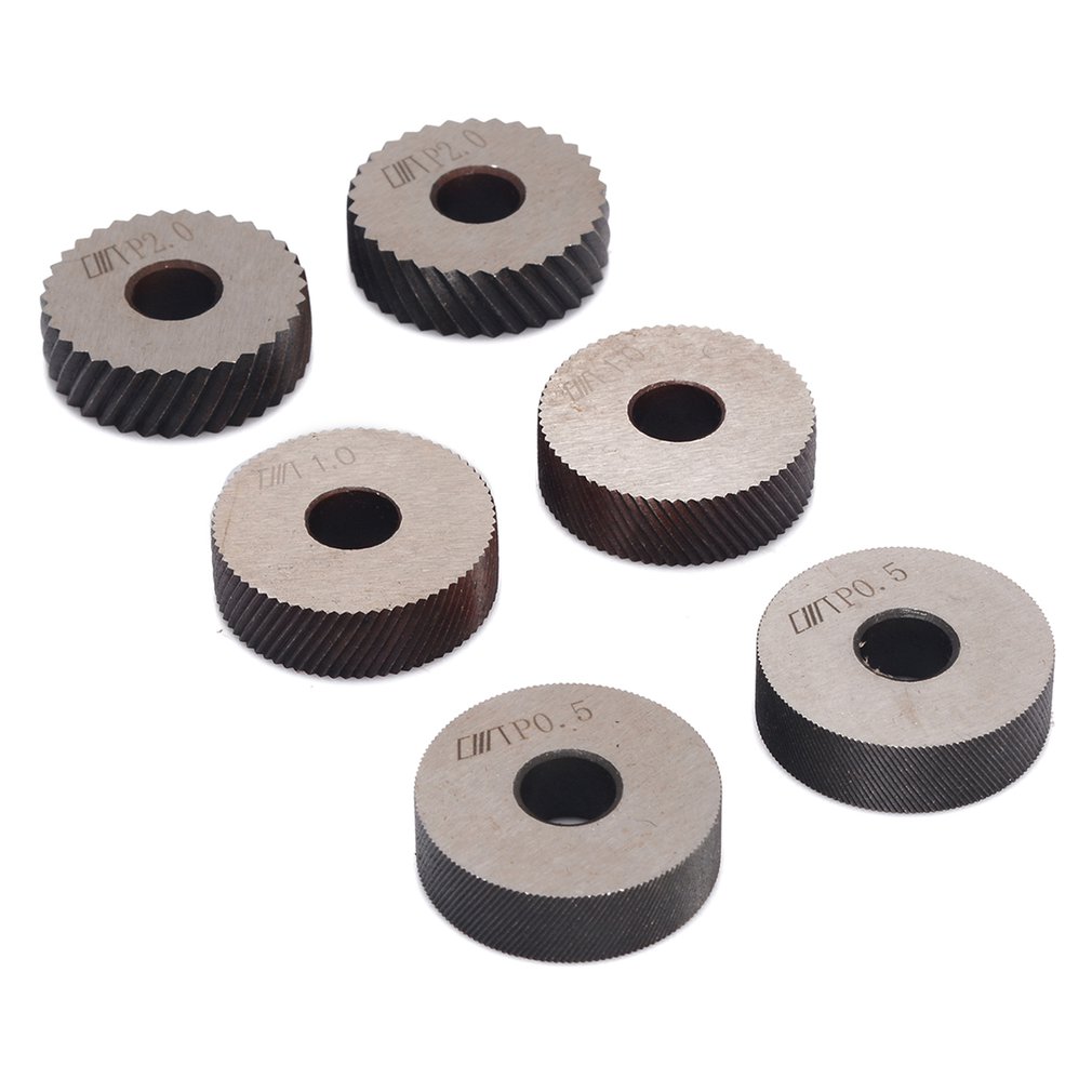 Dual Wheel Knurling Tool Kit 7pcs 0.5mm 1mm 2mm Wheel Linear Pitch Knurl Set Steel Lathe Cutter Wheel Knurling Tool Set
