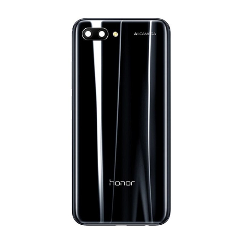 Terug Glas Voor Huawei Honor 10 Back Cover Behuizing Voor Honor 10 Batterij Deur Back Cover COL-L29 Vervanging + Adhesive stickers: black