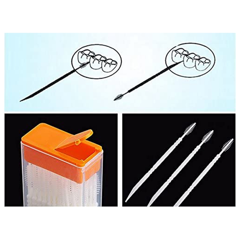 50 Tooth Picks Plastic Toothpick Holder Random Color