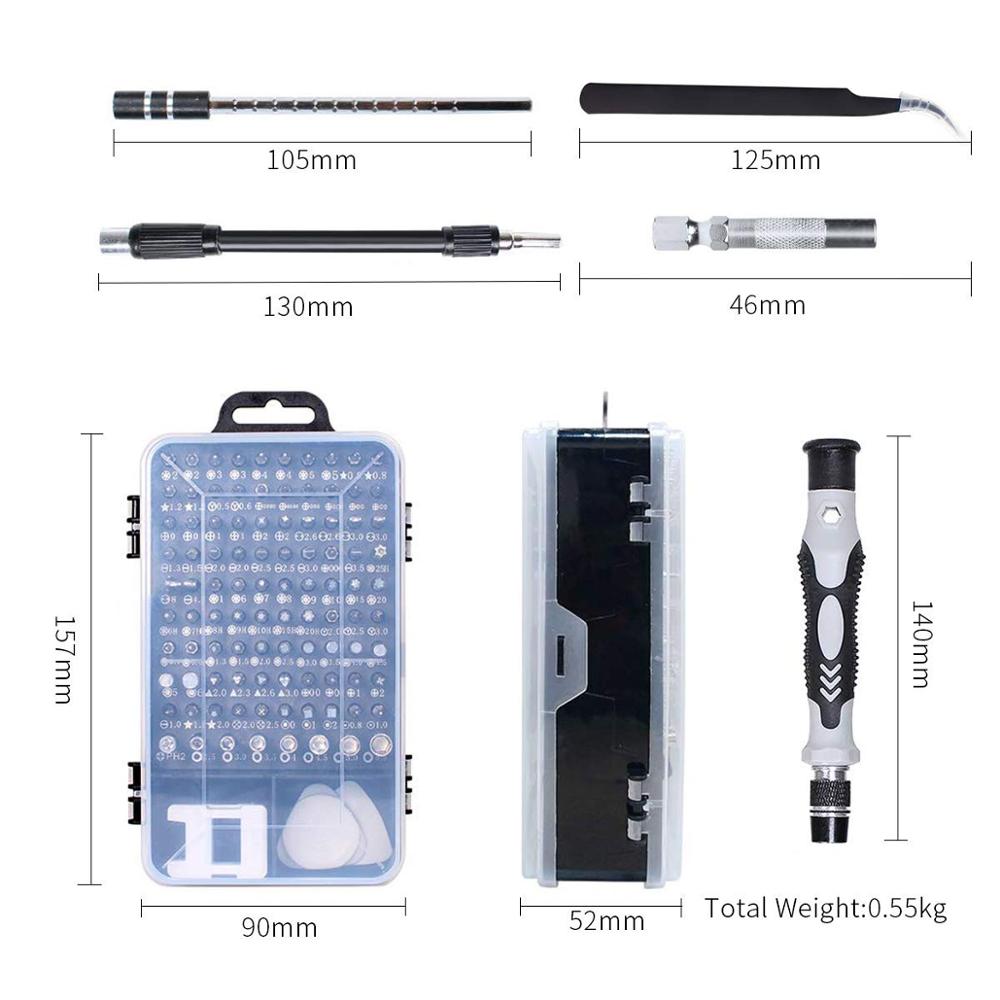 115 em 1 conjunto de chave de fenda precisão para iphone chave de fenda magnética torx kit ferramentas reparo do telefone dispositivo eletrônico mão ferramenta