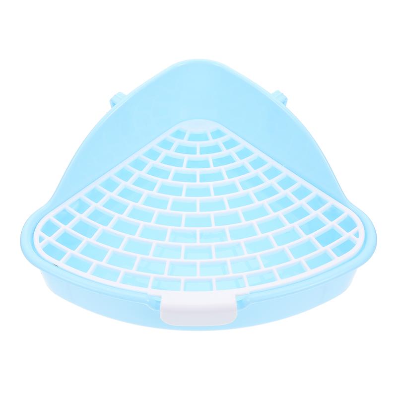 Bunny Litter Box Pet Toilet Triangle Potty Trainer Corner Litter Bedding Box Rabbit Toilet Hamster Triangle Toilet: Blue