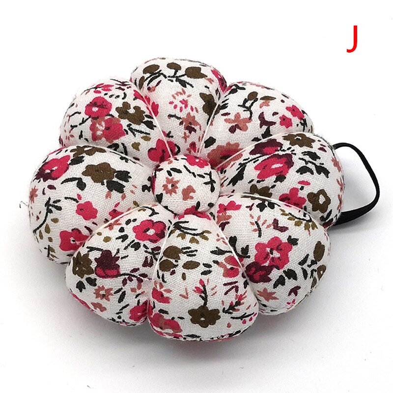 Herramienta de costura de seguridad de punto de cruz pelota de cojín de aguja con forma de calabaza impresa de tela de algodón elástico muñequera pin cojín: 7