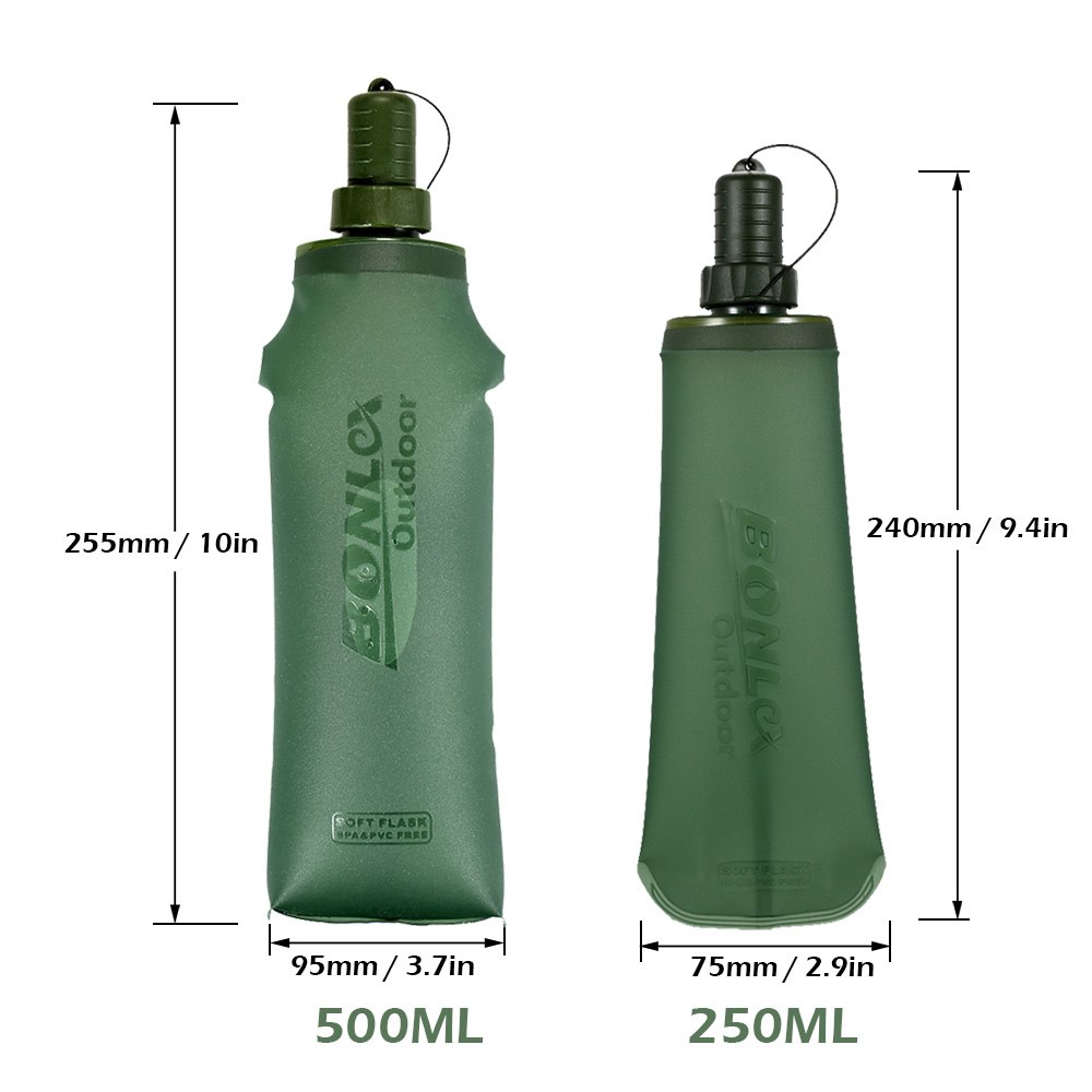 250ml 500ml sport waterfles waterzak tpu opvouwbare zachte fles hardlopen kamperen wandelen fiets waterzak opvouwbare drinkfles