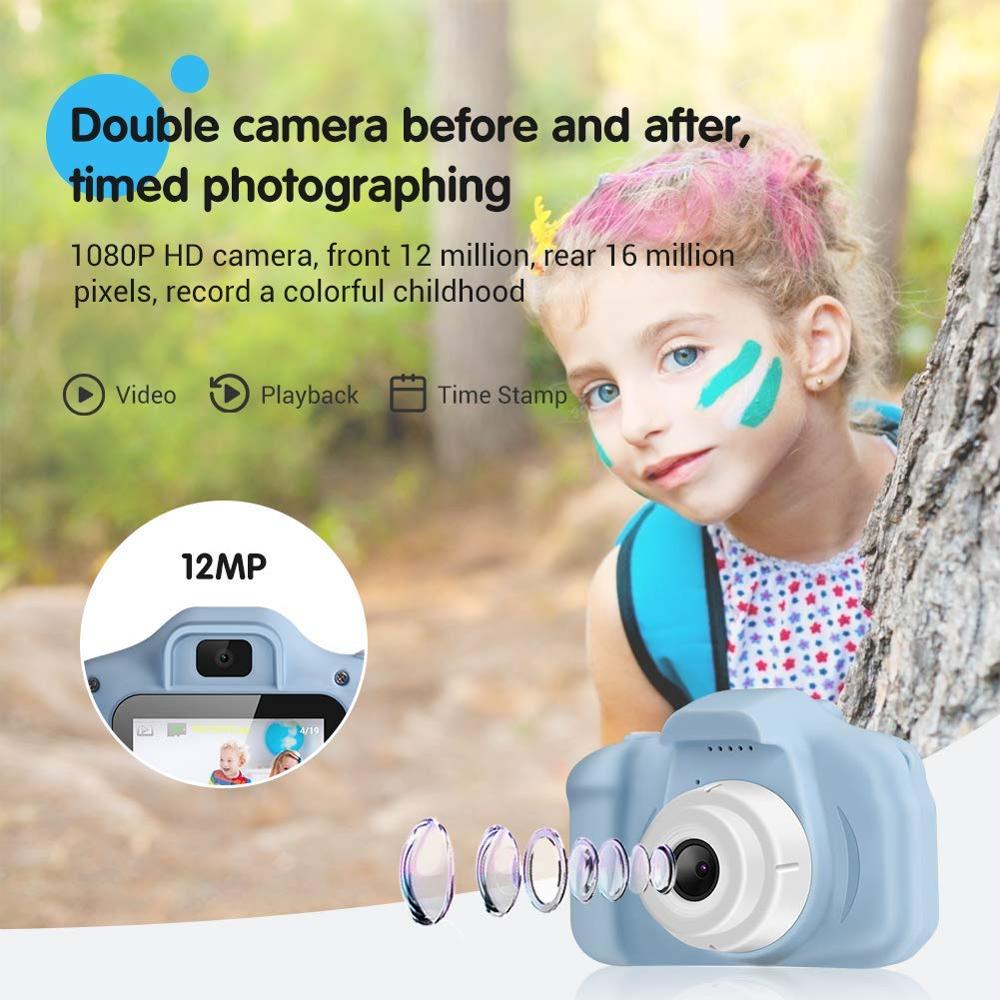 HD Kids Digital Camera With Dual Cameras Shockproof Cartoon Video Camcorders For Boys Girls Mini Photo Game Kameras