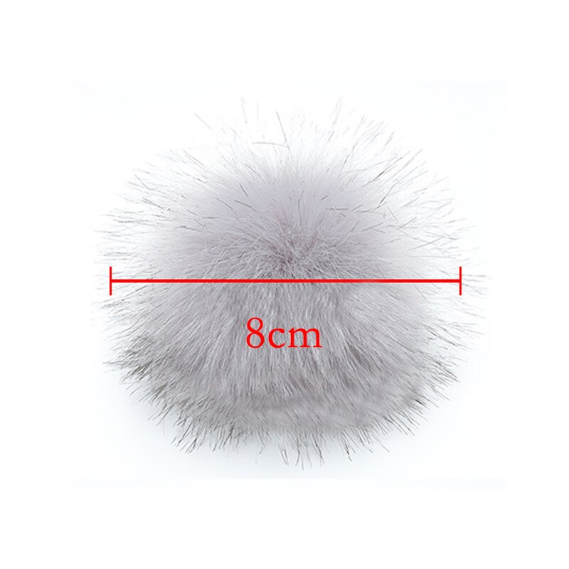 12Pcs 8Cm Diy Winter Faux Fur Ball Pompom Vrouwen Auto Tas Sleutelhanger Sleutelhanger Elastische Diy Sleutelhanger Konijn haarwortel Zakken Hoed Decor