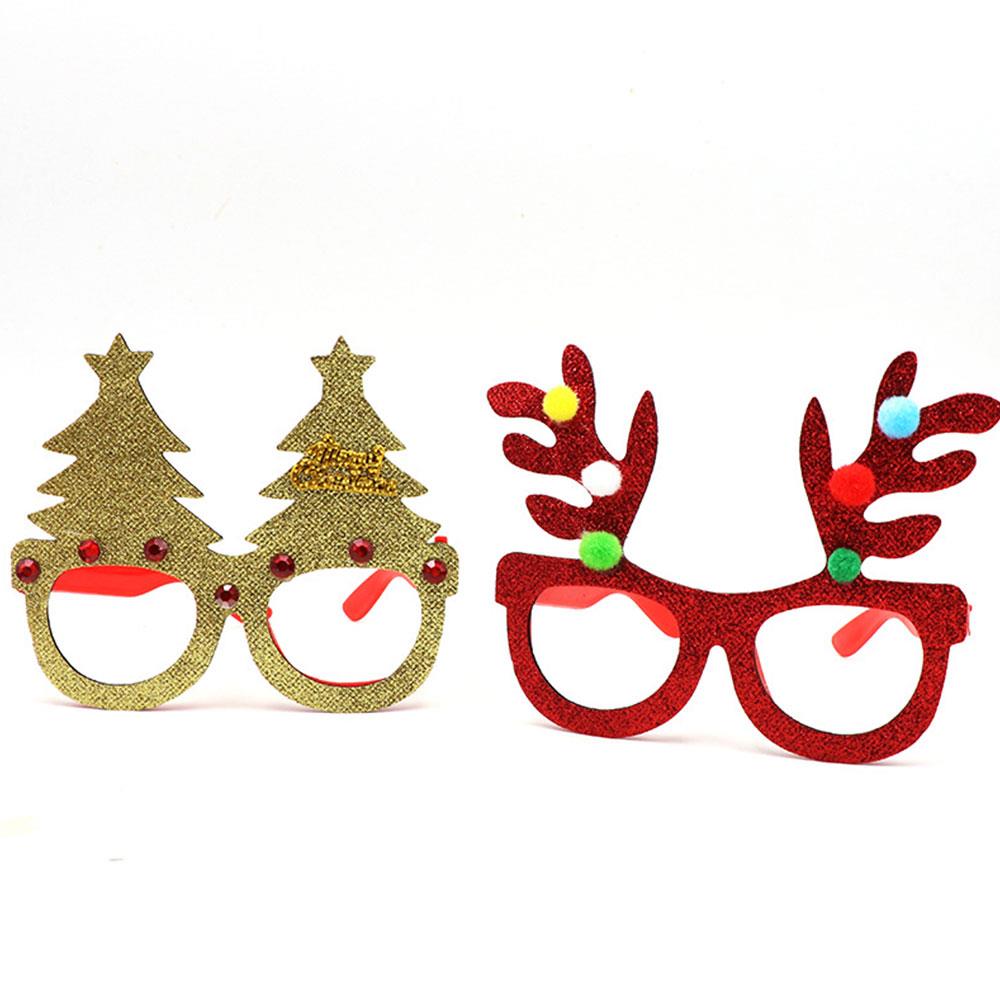 Noël ornements lunettes lunettes cadres décor en plastique maternelle accessoires soirée dessin animé noël lunettes cadres