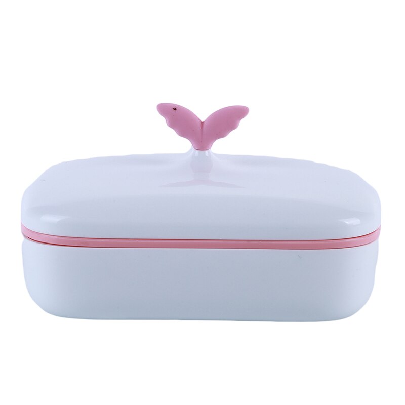 Jaboneras de doble drenaje, caja de Color sólido Simple antideslizante, baño , jabones hechos a mano, organización de almacenamiento hogareña: pink wings