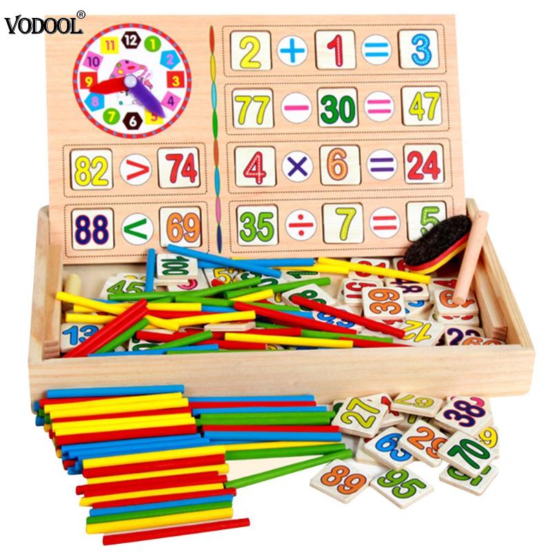 Børn matematik undervisningskasse sæt børn træ nummer tæller matematik legetøj baby matematik klistermærke beregne spil legetøj uddannelse blok: 03