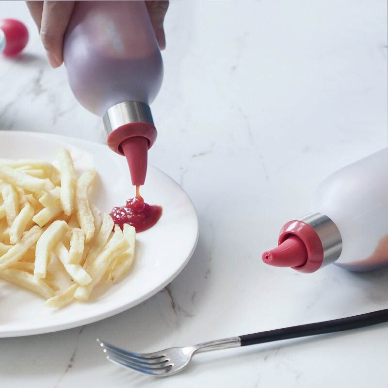 lidless Plastic Jam Squeeze Bottle Vinegar Oil Ketchup Mustard Condiment Bottles Dispenser Kitchen Accessories Cooking Tool