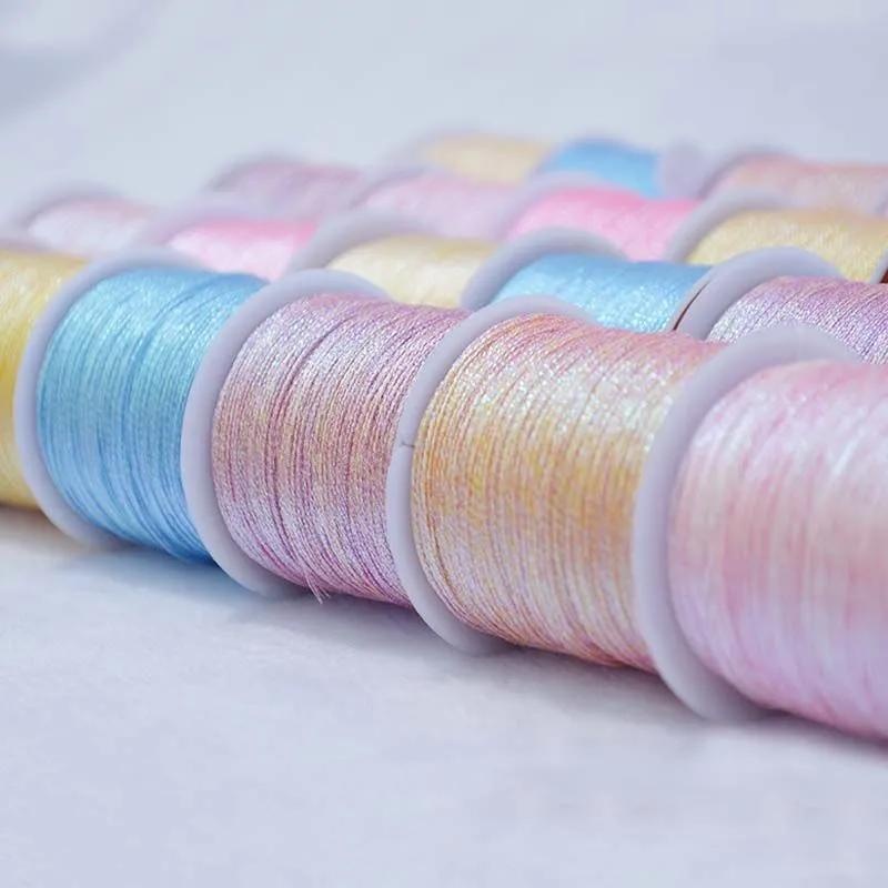 100M/Rol 3 Strengen Kleurrijk Goud Zilver Draad Gevlochten Touw Draad Borduurwerk Haak Kraal String Diy Armband Ketting
