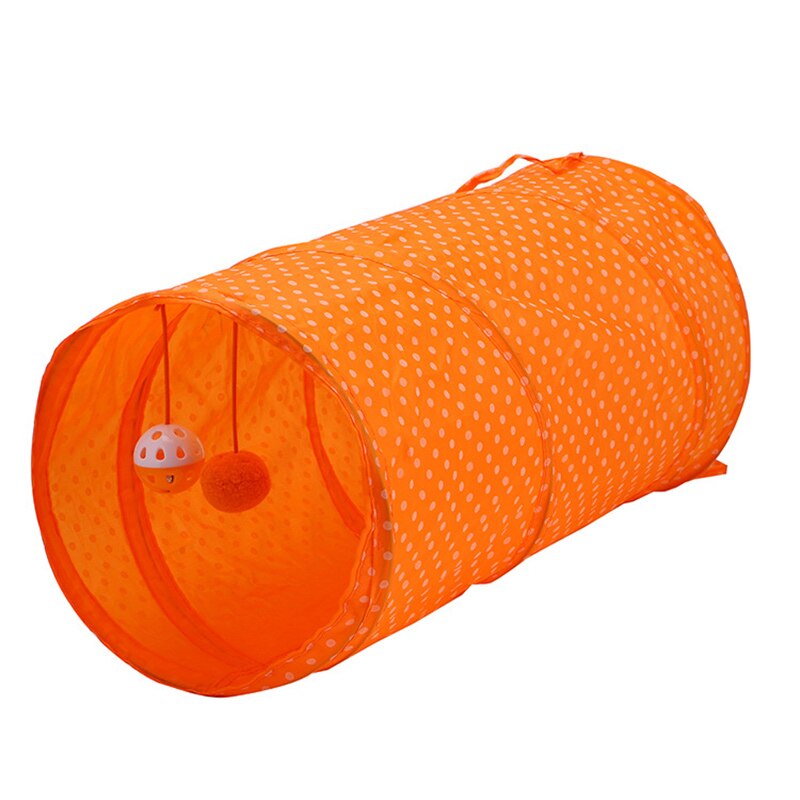 Collapsible Polyester Cats Tunnel Play Toy for Hiding Resting Confidence Booster Health Enhancer SAL99: Orange