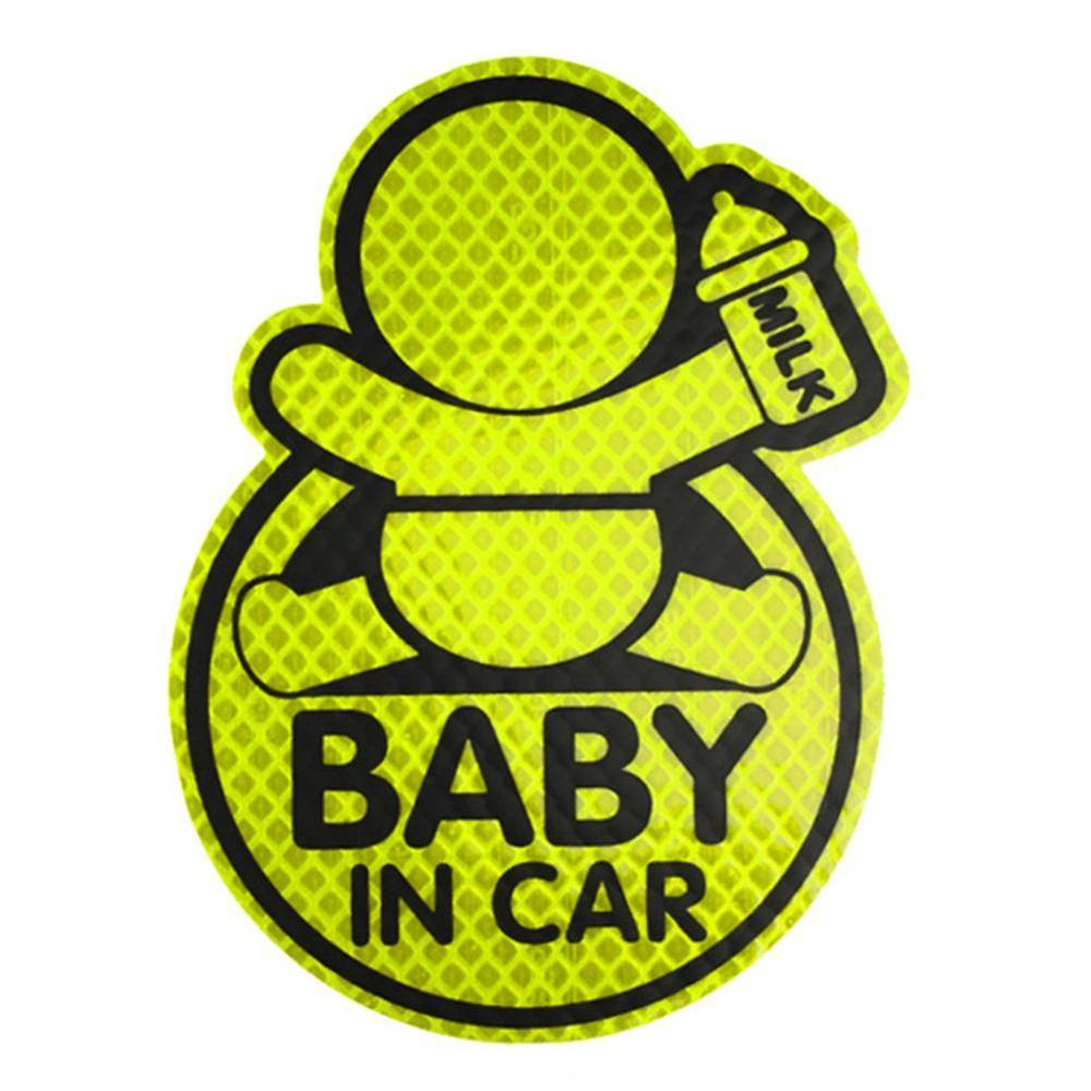 Bil personlighed baby i bil guan yuanguang reflekterende klistermærker reflekterende advarselsklistermærker for at forhindre buldrende højttalere: -en