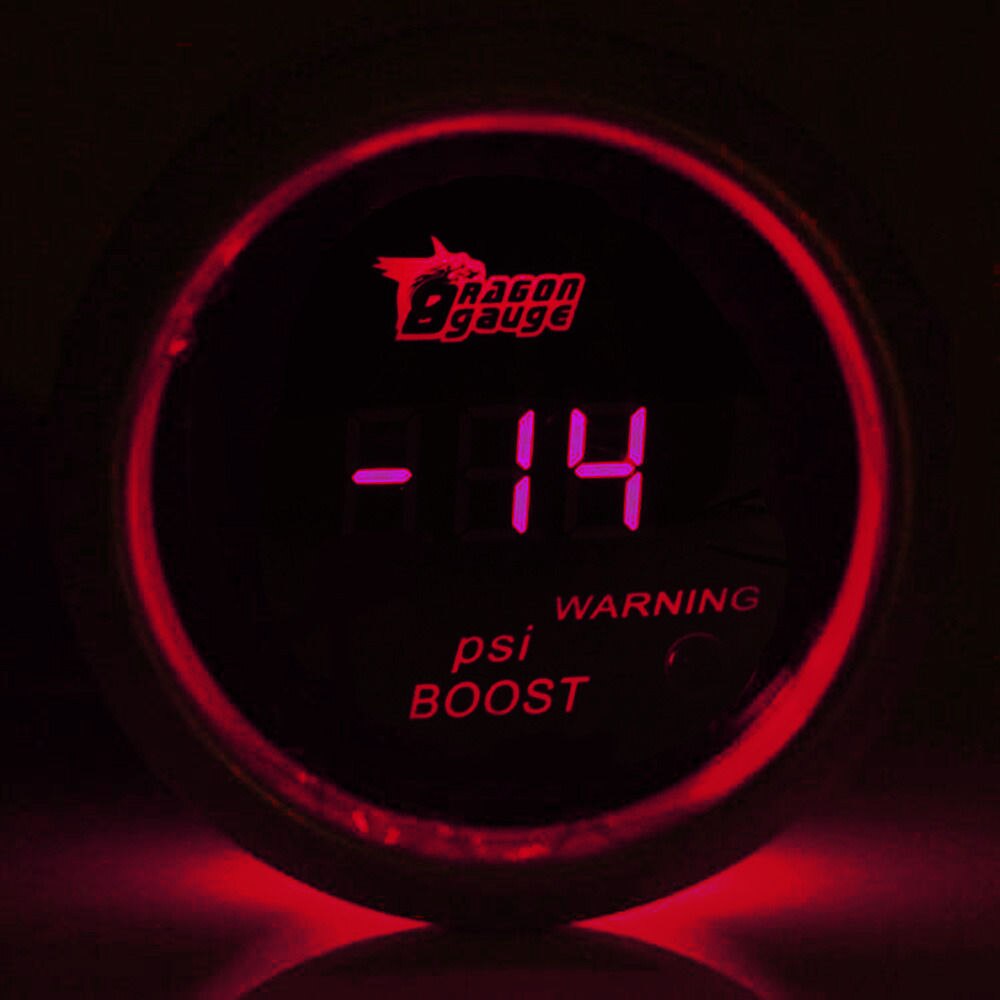 EE. UU. Soporte para coche, accesorios universales de 2 &quot;, 52mm, reloj Digital de carcasa negra, LED rojo, PSI, Turbo Boost, manómetro