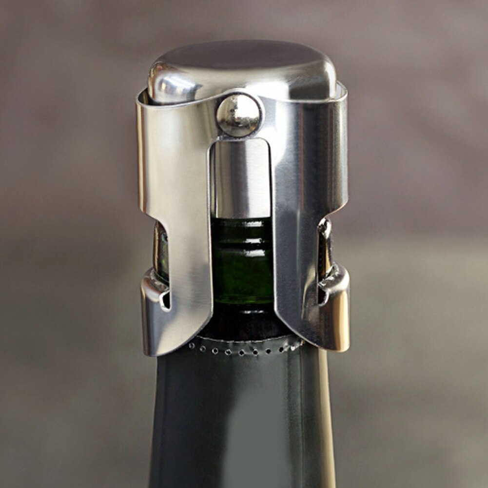1Pc Bar Opblaasbare Fonkelende Rvs Champagne Stopper Flessenstop Button Anti-Skid Lek Rode Wijn Wijn stopper
