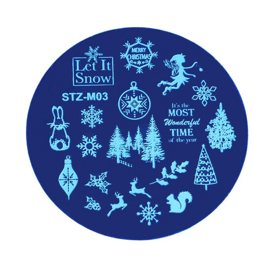 STZ noël Nail Art estampage plaques flocons de neige Dreamcather étoile timbre à ongles modèle pochoir manucure moule outils STZ/MC: STZ-M03