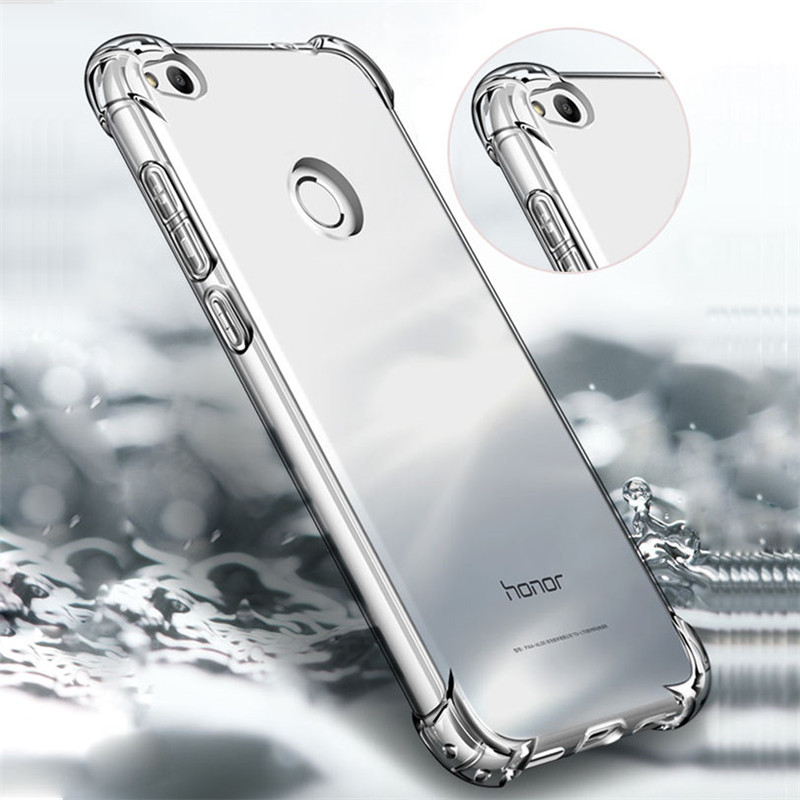 Anti-banke cover til huawei  p8 lite  p9 p10 p20 lite  p30 pro mate 9 10 20 nova 2i 3 3i honor 6x 7x 8x 8 9 10 lite gennemsigtigt cover