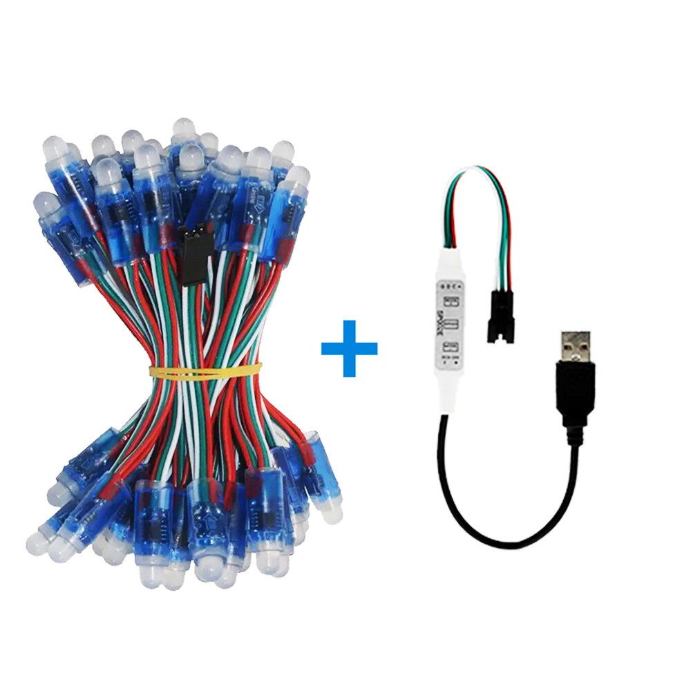 50pcs DC5V WS2811 Full Color LED Pixel Light Module IP68 Waterproof RGB Color 2811 1903 IC Digital LED christmas Light: 3keys