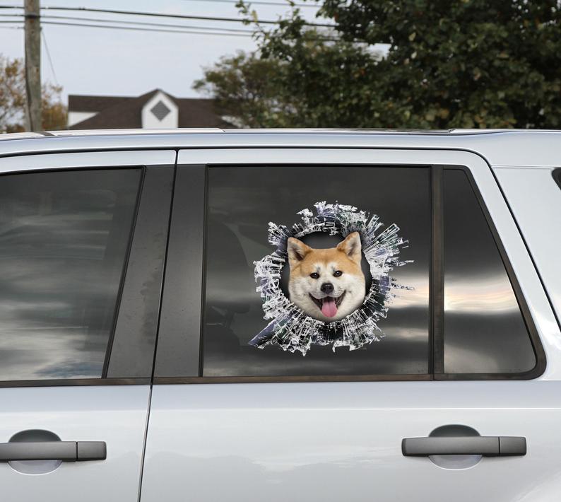 Akita Inu autocollant de fenêtre, autocollant de voiture Shiba Inu autocollant de voiture, autocollant de fenêtre