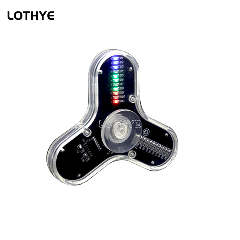 LED Fidget Spinner Herstellung Lautsprecher Atmosphäre DIY Electron Kit 3-Blatt leuchtender Fingerspitzen-Gyro RG550 DIY Teile Lötset