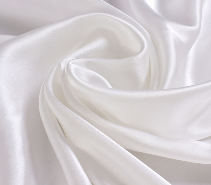 Tissu 100% soie teinté de mûrier, largeur 114cm, 16.5 maman, pour robe de mariage, literie de vêtements DIY,: white