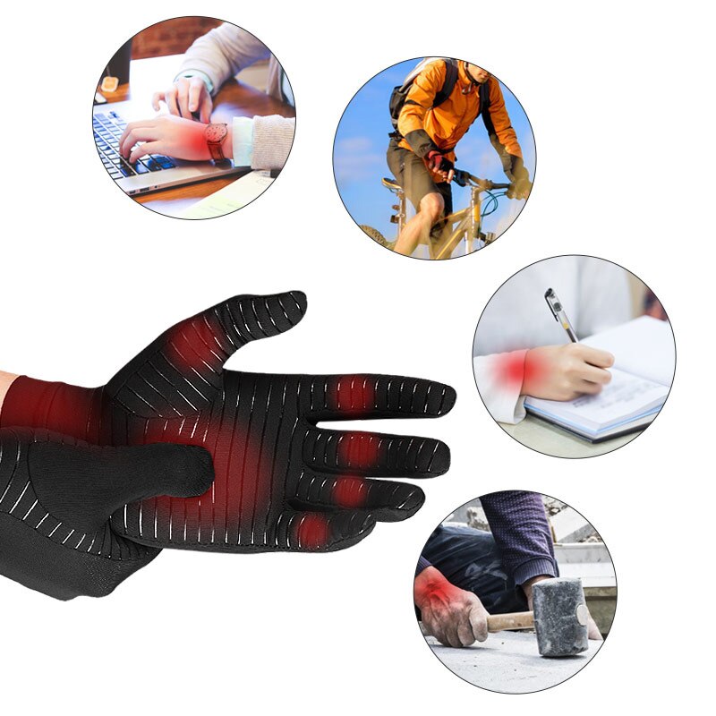 Copper fiber Anti Arthritis Hands Gloves Copper Therapy Compression Gloves Ache Pain Relief Compression Therapy Gloves