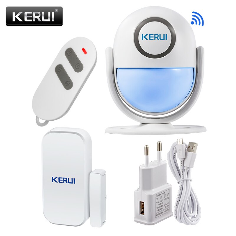 KERUI Alarm Systems Security Alarm Burglar Infrared Motion Sensor Detector 120DB Welcome Door Bell Host WIFI Alarm System Kit: WIFI WP7 kit1 / EU Plug