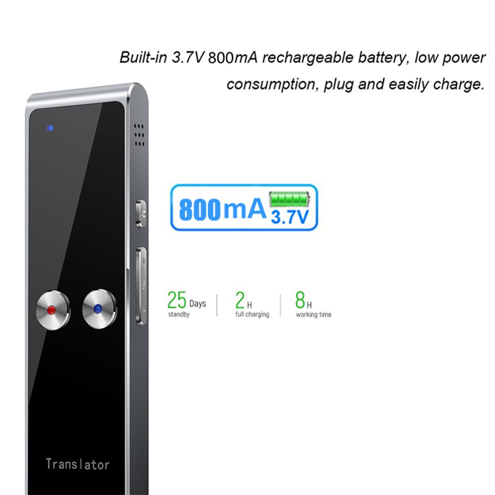 T8plus Smart Vertaler 68 Talen Ondersteuning Voice/Tekst Vertaling Opname Om Tekst Bluetooth Meertalige Vertaling