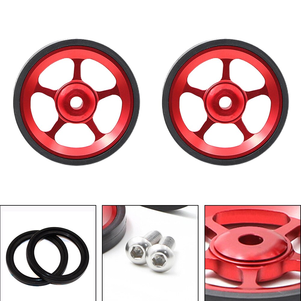 2 uds fácil ruedas Durable aleación de aluminio Mini ensanchamiento Super ligero reemplazo trasero plegable bicicleta al aire libre estable para Brompton