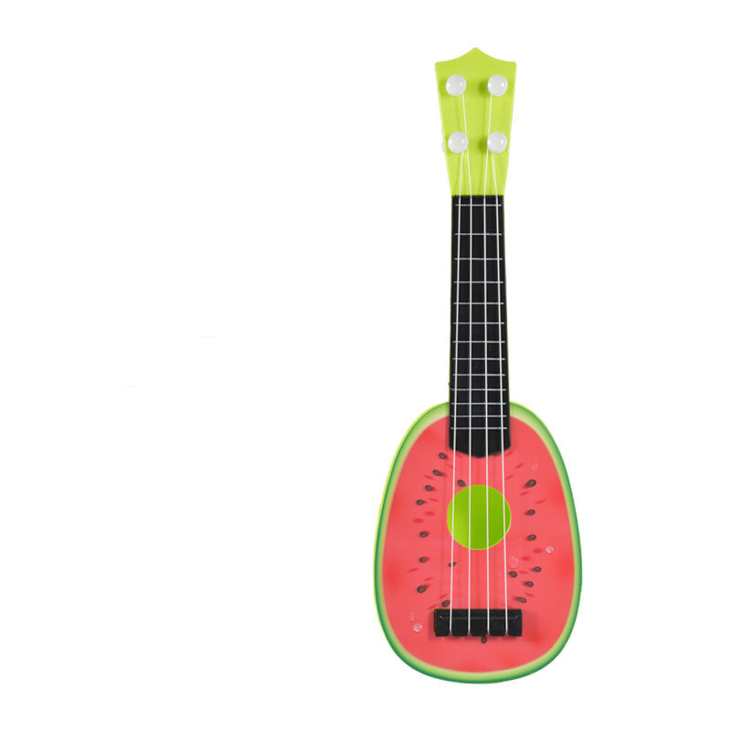 freundlicher Gitarre Simulation Ukulele FrüHenne Bildung ABS Kunststoff obst aufbringen Kind Spielzeug Für Anfänger Musical Instrument: 36.5cm Wassermelone