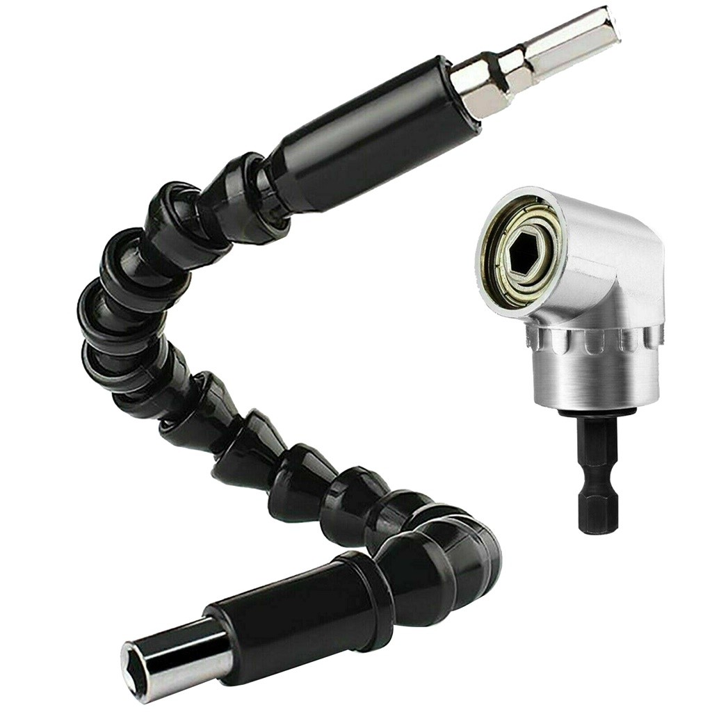 2 Pcs Haakse Boor En Flexibele As Bits Extension Schroevendraaier Bit Houder