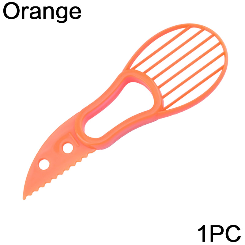 Rebanador de aguacate 3 en 1, carnicería de karité, mantequilla, pelador de frutas, cortador, separador de pulpa, cuchillo de plástico, herramientas de cocina para verduras: Gris claro