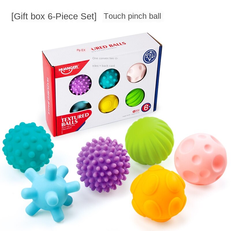Rubberen textuur touch bal hand sensorisch baby touch handbal speelgoed kinderen bal speelgoed bad handbal speelgoed voor kinderen training: 6 stuks