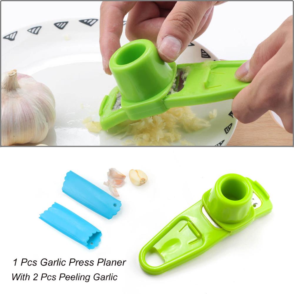 Multifunctional Stainless Steel Ginger Garlic Press Grinding Grater Planer Slicer Mini Cutter Kitchen Cooking Gadgets Tool: 01 1pcs with peeler