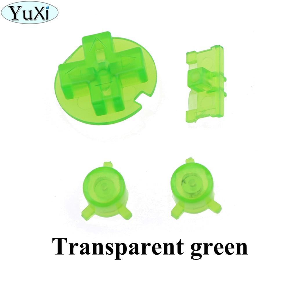 YuXi Multi Farbe AB Tasten Tastaturen für Gameboy Tasche Für Gameboy Auf Off für GBP D Pads Power Tasten Grün gelb Rot blau: Transparent green