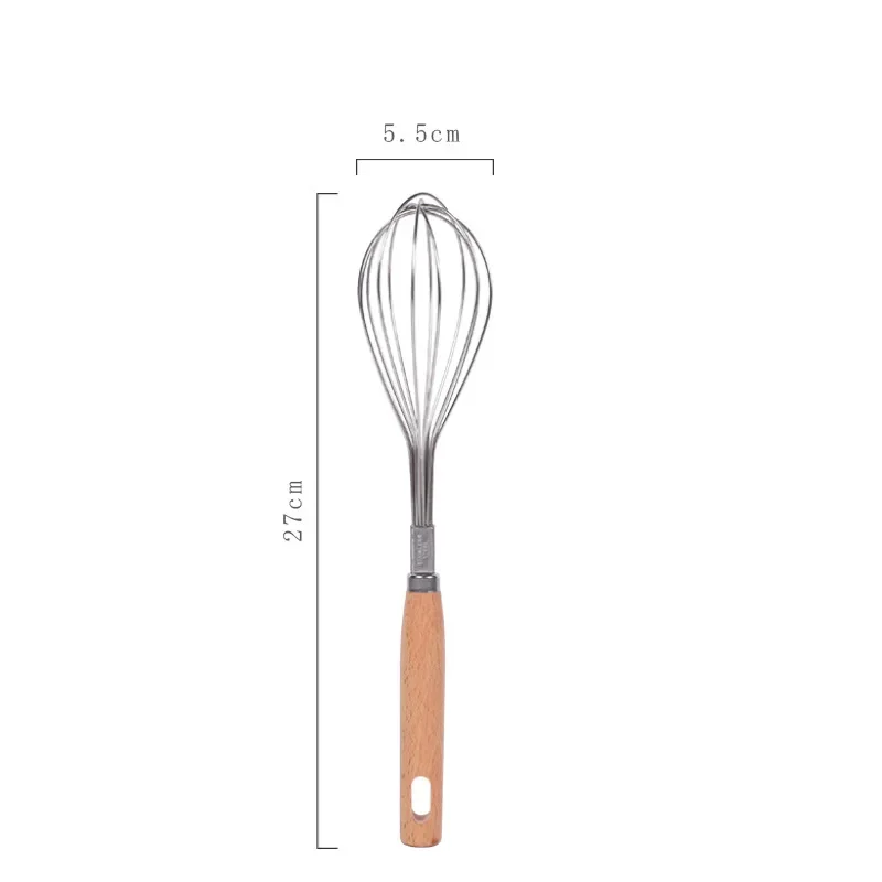 Handmatige eierklopper Houten handvat Mixer Eikloppers Garde Keukengadgets Eiercrème Roeren Keuken Bakken Gebak Gereedschap: Roze