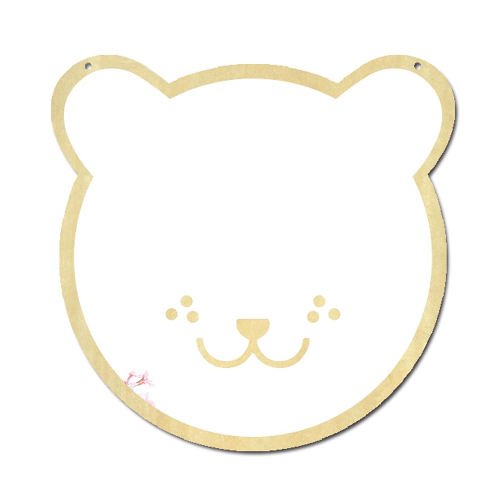 Cute Hanging Home Wooden Mirror Cartoon Wall Decorative Acrylic Small: bear