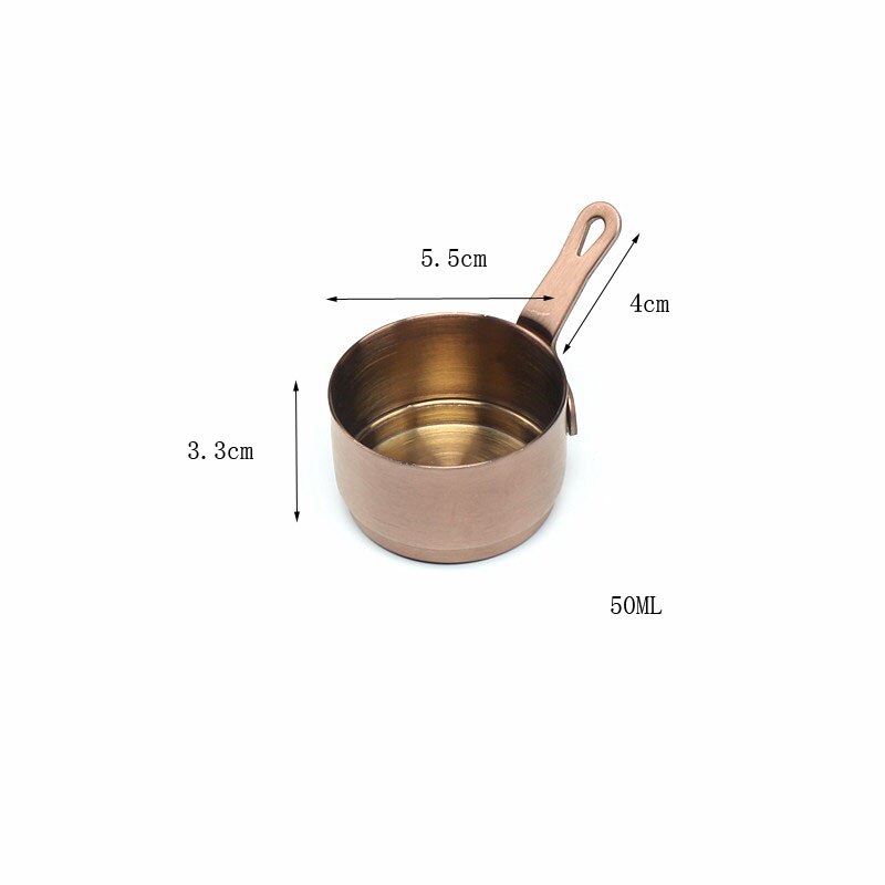 304 stainless steel sauce bowl steak sauce pot Korean teppanyaki black pepper bucket mini juice with handle: Rose gold 2oz