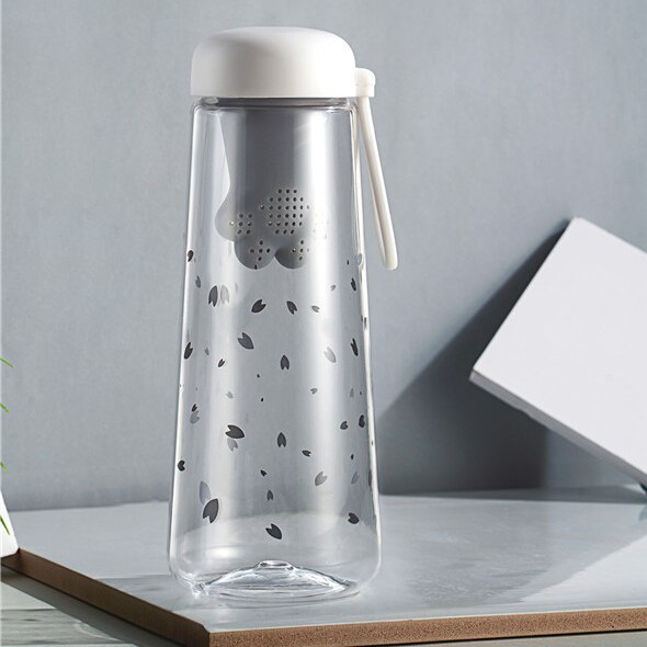 450ML Plastic Bpa Free Water Bottle Cute Animal Infuser Bottles Waterbottle For Girls Kawaii Smart Drinking Clear Botellas: HC130-500ml-gray