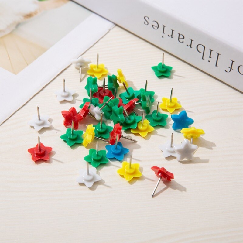 100 Pcs Colorful Plastic Thumb Tacks Set Ideal for Displaying Photos Posters