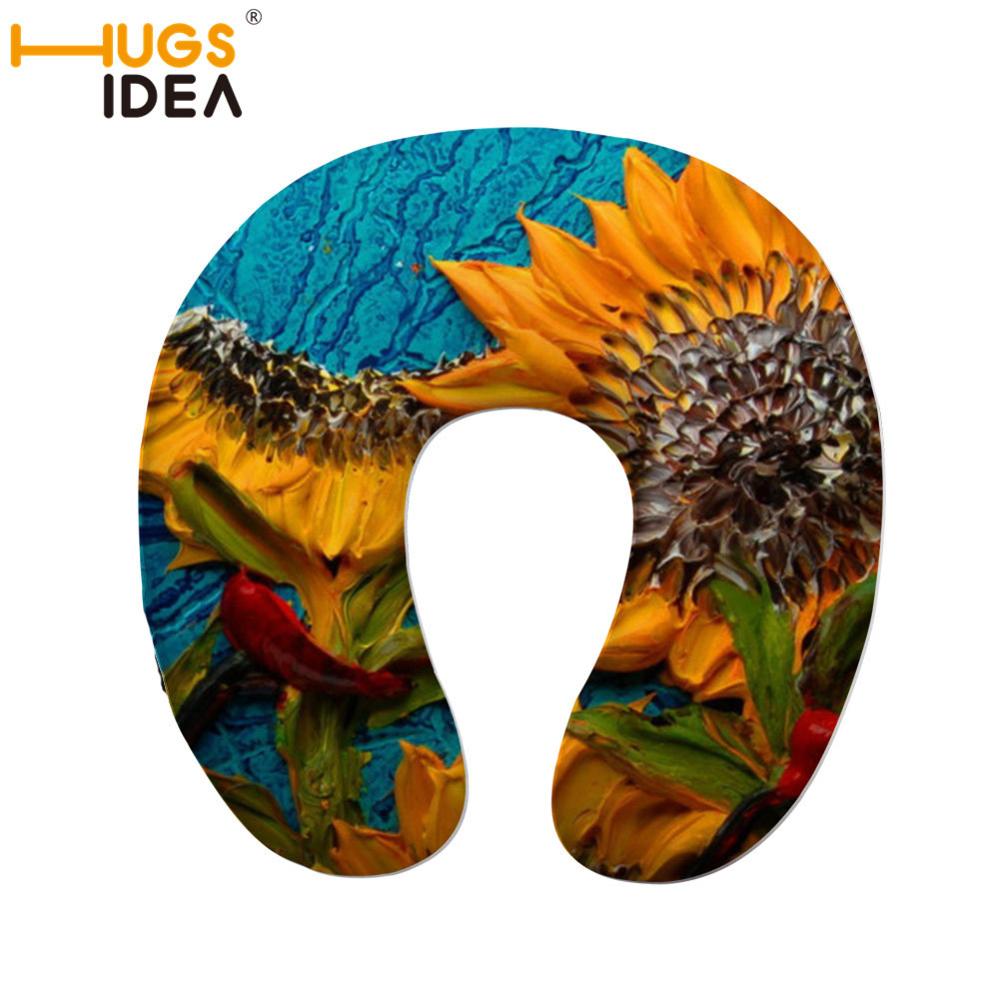 HUGSIDEA-oreiller en forme de U | Confortable motif floral, de styliste, pour le cou, la voiture et le voyage, oreiller en forme de mémoire, pour la voiture et le bureau: CC1894CT