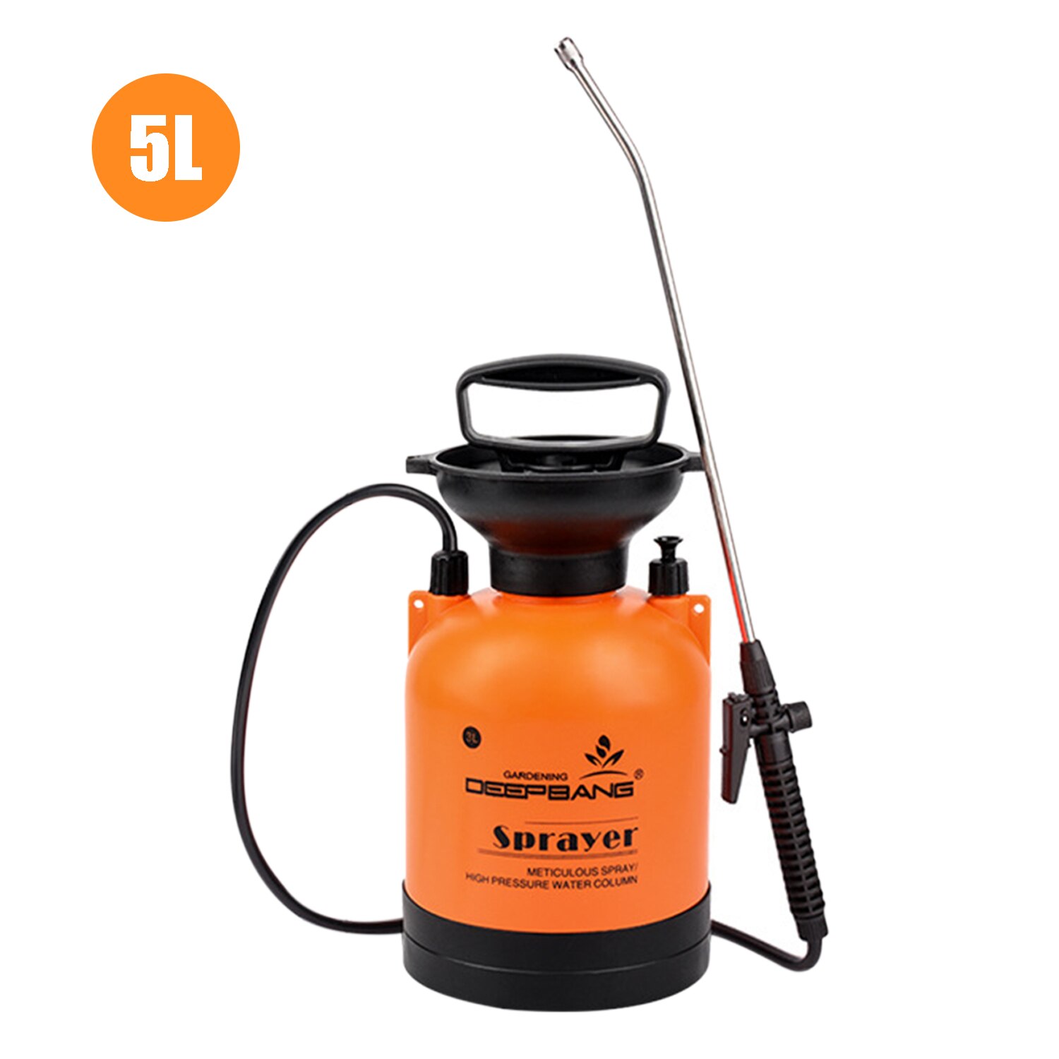 Garden Pump Sprayer Handheld Water Sprayer Plant Water Sprayer Lawn Bottle for Watering Cleaning Fertilizing: 5L Stainless Steel