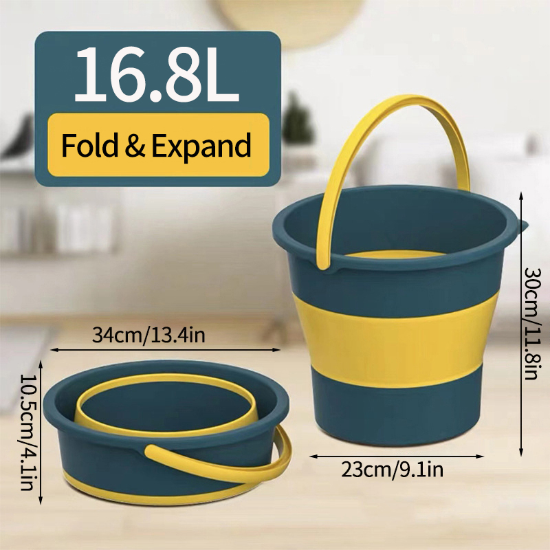 5/10L Foldable Silicone Bucket Portable Camping Water Container Car Wash Water Bucket Fishing Bucket Camping Shower Equipment: Khaki