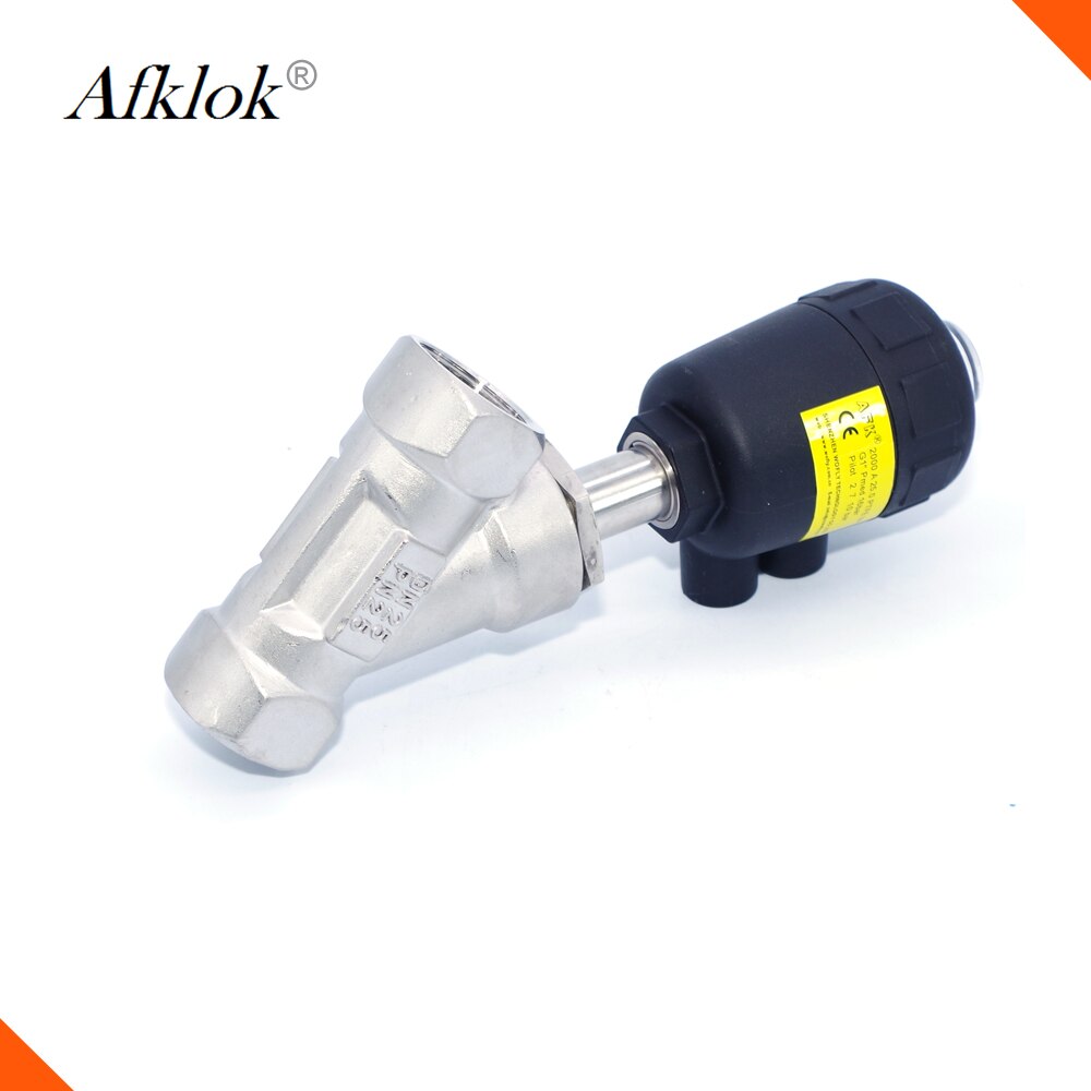 1.5 Inch DN40 2/2 Way Single Acting Stainless Steel Angle Seat Valve Normally Closed Pneumatic Angle Seat Valve