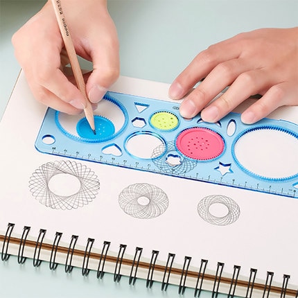 Kinderen Tekening Gereedschappen Heerser Opstellen Briefpapier Spirograph Gears Wielen Accessoires Educatief Speelgoed Voor Kinderen Student