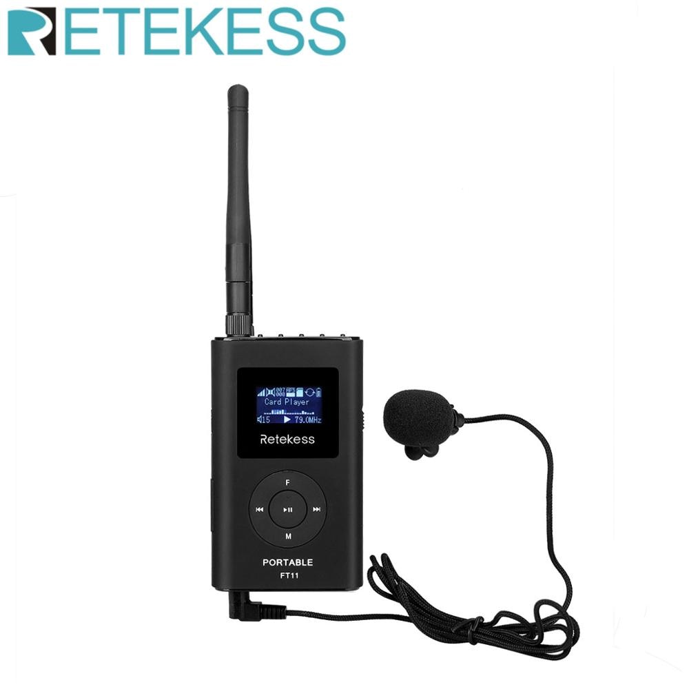 RETEKESS 0.3W FM Transmitter Handheld MP3 Broadcast Radio Transmitter Portable For Car Meeting Tour Guide System Outdoor Camping