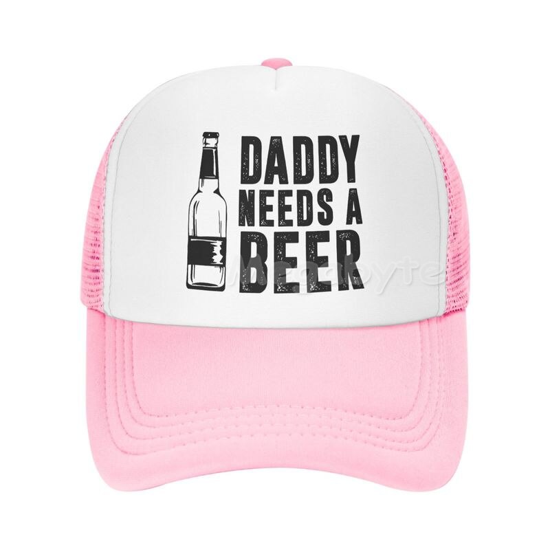 Daddy Behoeften Een Bier Trucker Hoed Grappig Bier Vader Vaderdag Hoeden: Roze