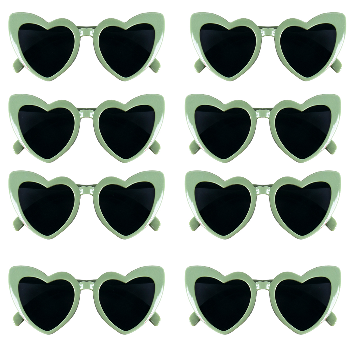 Gafas de sol de noche de gallina, gafas de sol de amor para despedida de soltera, de dama de honor, gafas con forma de corazón verde aguacate, suministros de boda para despedida de soltera: Color zafiro profundo