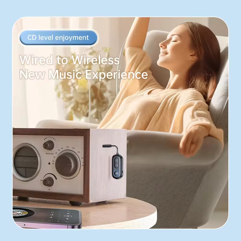 Bluetooth 5.4 -äänilähetin-vastaanotin 3.5mm aux hifi-stereomusiikkisovitin mikrofonilla autoon, lentokoneeseen, televisioon, tietokoneeseen, kuulokkeisiin