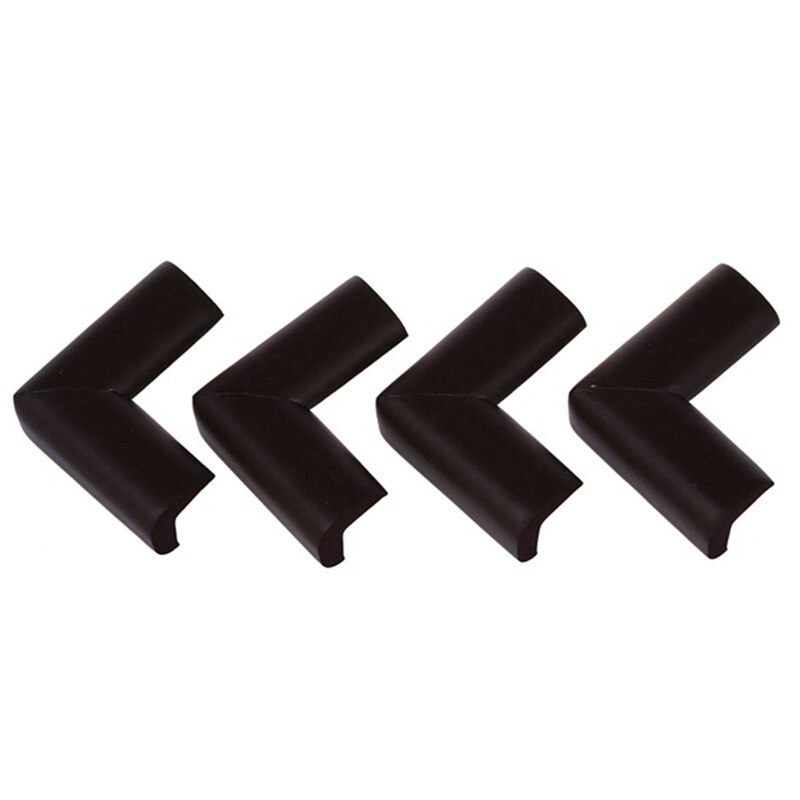 4pcs Child Baby Safety Desk Table Edge Cover Guard Corner Protector Cushion light brown: Default Title