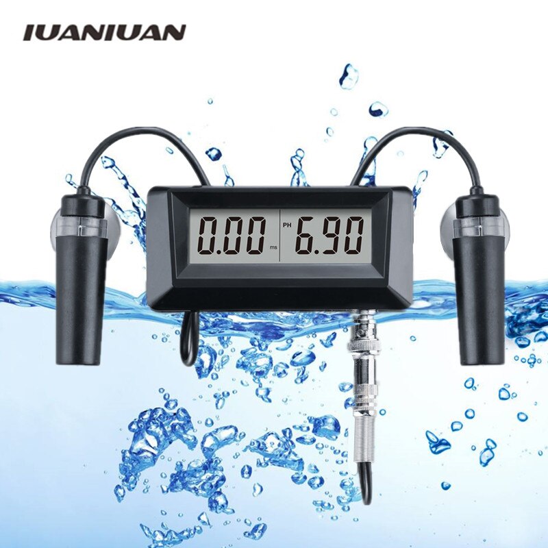 PH-0253 Online PH&amp;EC Monitor 0.00 to 14.00 pH Range 0 to 19.99ms/cm EC Range